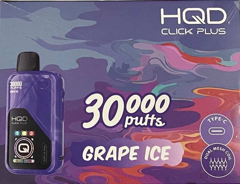 HQD CLICK PLUS GRAPE ICE  30000 PUFFS