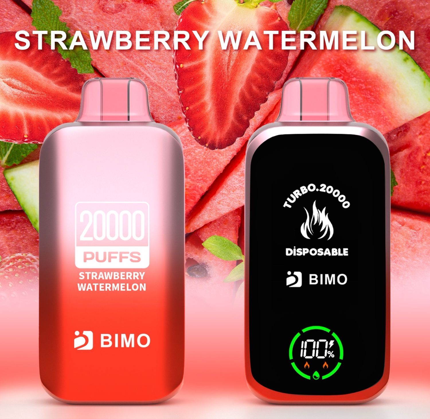 BIMO TURBO STRAWBERRY WATERMELON 20000 PUFFS