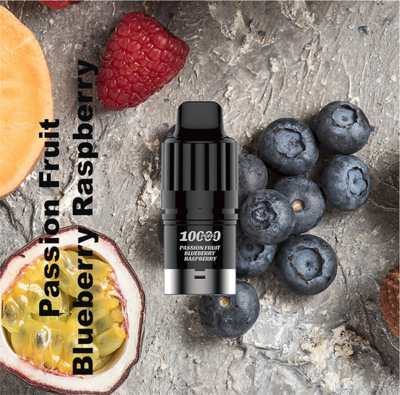 IGET BAR PLUS S3 POD ONLY  PASSION FRUIT BLUEBERRY RASPBERRY 10000 PUFFS