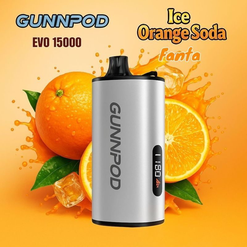 GUNNPOD EVO ICE ORANGE SODA FANTA 15000 PUFFS