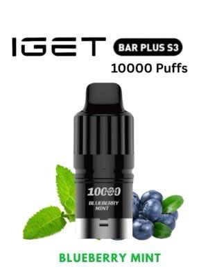 IGET BAR PLUS S3 POD ONLY BLUEBERRY MINT 10000 PUFFS