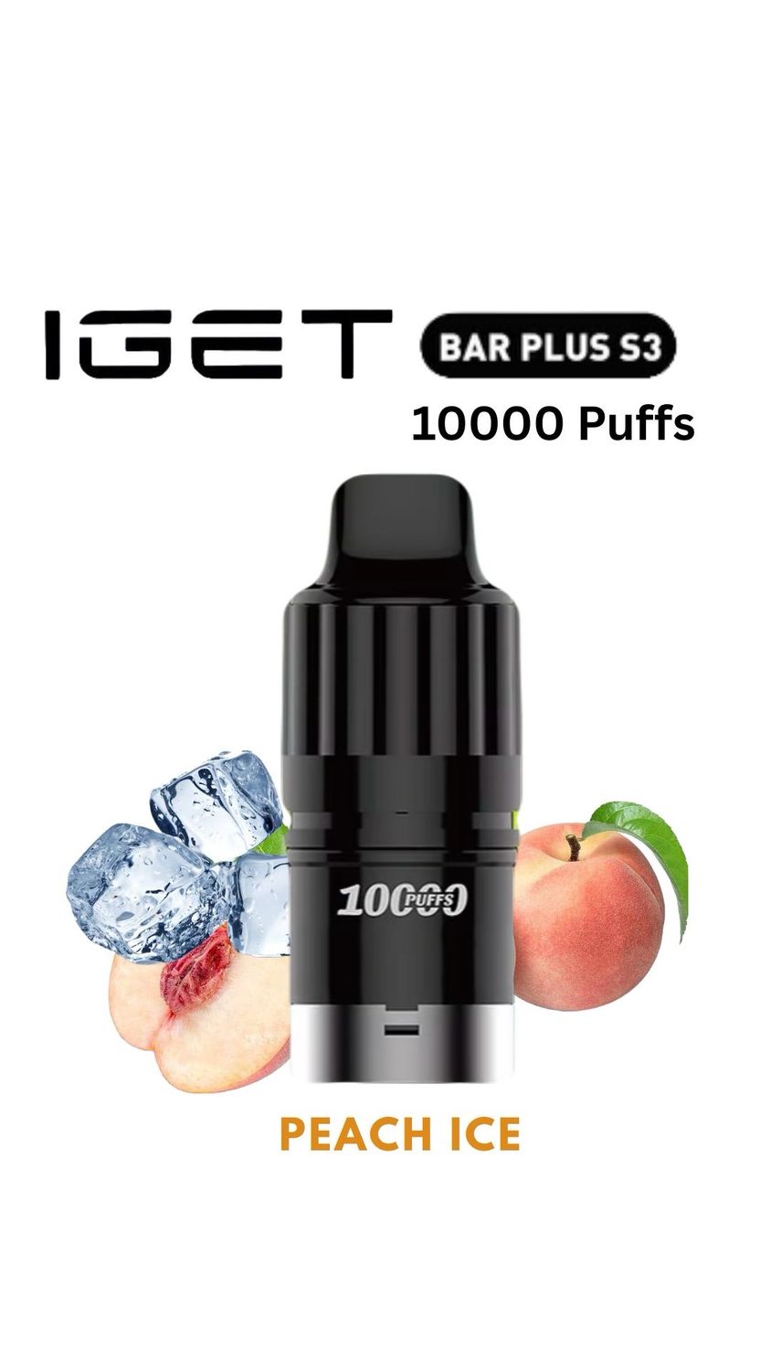IGET BAR PLUS S3 POD ONLY PEACH ICE 10000 PUFFS