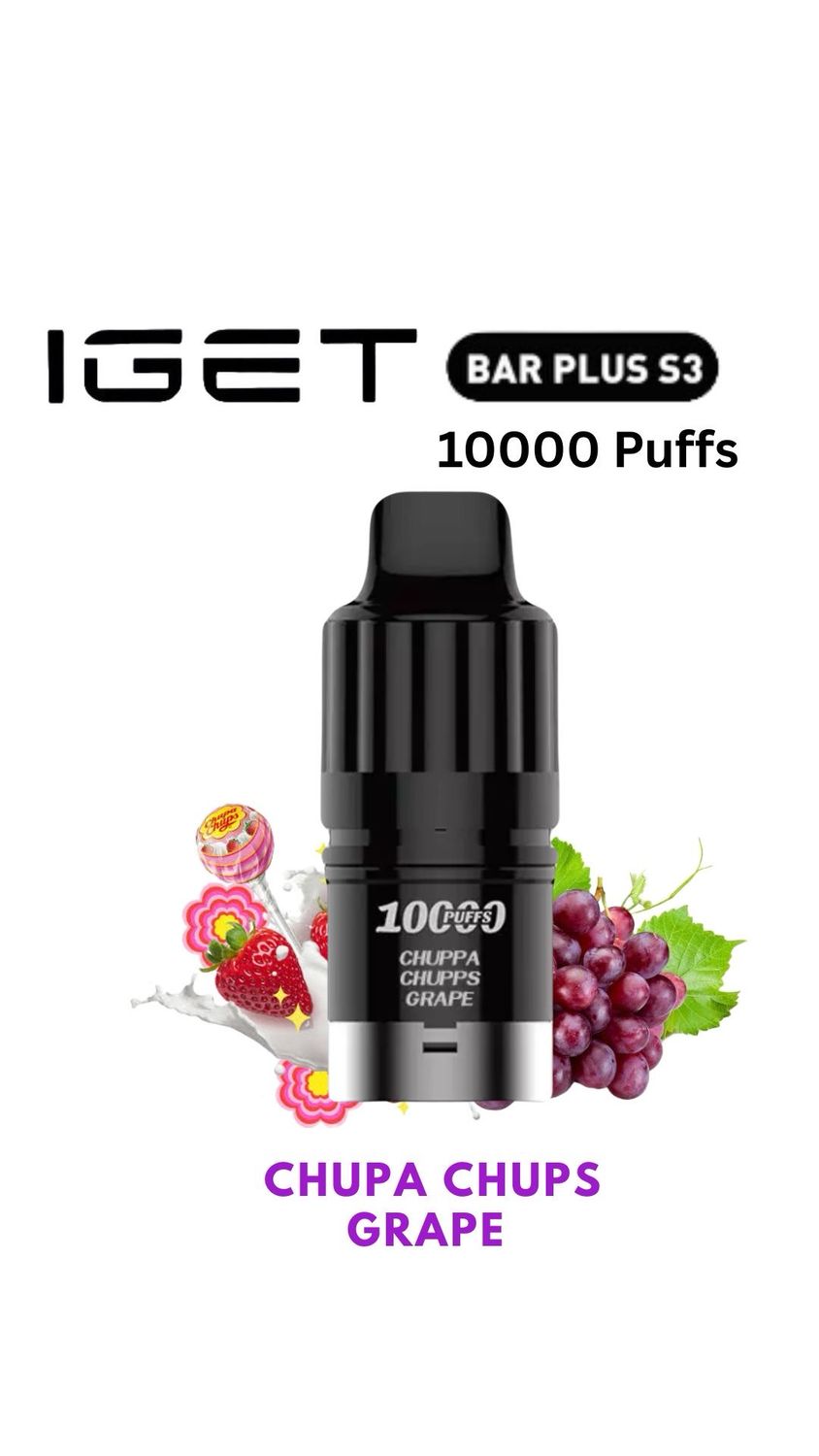 IGET BAR PLUS S3 POD ONLY CHUPA CHUPS GRAPE 10000 PUFFS