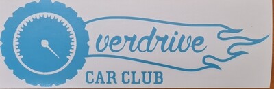 Overdrive car club sticker 30cm ( blue )