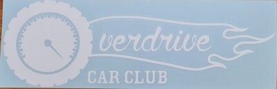 Overdrive car club sticker 30cm ( white )