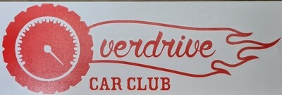 Overdrive car club sticker 30cm ( red )