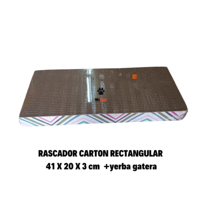 RASCADOR CARTON RECTANGULAR
 41 X 20 X 3 cm  +yerba gatera