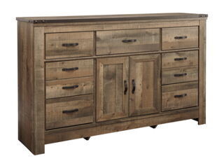 B446-32 Dresser with Fireplace Option 42.99 in X 63.74 in X 16.18 in Trinell Brown