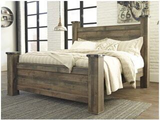 B446-66 King Poster Footboard 34.45 in X 86.34 in X 8.03 in Trinell Brown