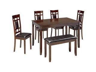 D384-325 Dining Room Table Set (6/CN) 30.13 in X 36 in X 60 in Bennox Brown