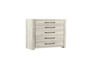 B192-46 Five Drawer Chest 53.94 in X 31.73 in X 15.31 in Cambeck Whitewash