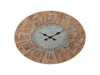 A8010076 Wall Clock 30.75 in X 30.75 in X 1 in Payson Antique Gray/Natural