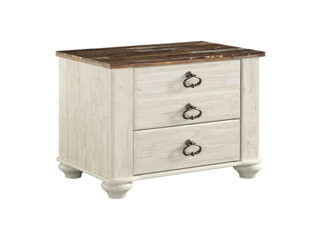 B267-92 Two Drawer Night Stand 25.67 in X 23.74 in X 15.75 in Willowton Two-tone