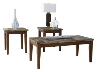 T158-13 Occasional Table Set (3/CN) 19.13 in X 47.75 in X 23.75 in Theo Warm Brown