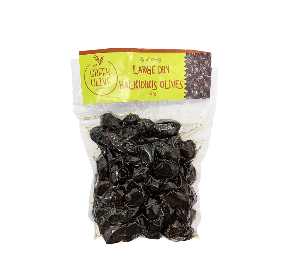 Large Dry Kalkidikis Olives Vacuum Packed