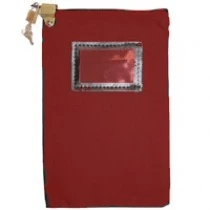 Zipper Hood Cash Bag - Laminated Nylon - 6" x 10"