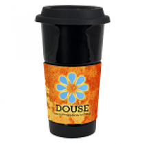 Neoprene Wrap Black Ceramic Tumbler-4CP Neoprene