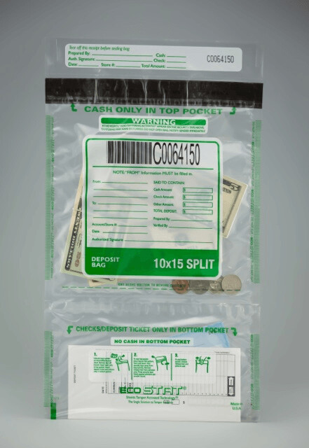 Tamper-Evident Bags - Dual Pocket - Vertical Split - 10 x 15"