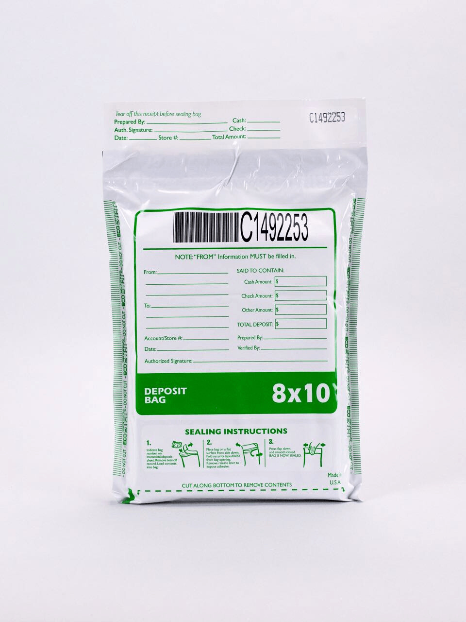 Tamper-Evident Bags - Currency - 8 x 10 1/2"