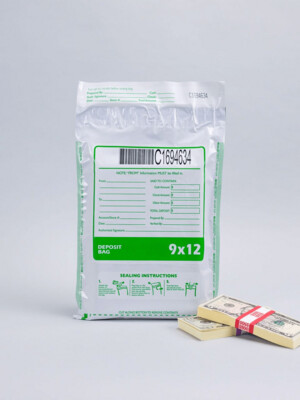 Tamper-Evident Bags - Currency - 9 x 12