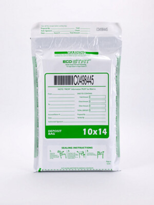 Tamper-Evident Bags - Currency - 10 x 14