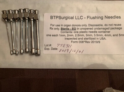 Bundle of 6 Flushing Needles Disposable