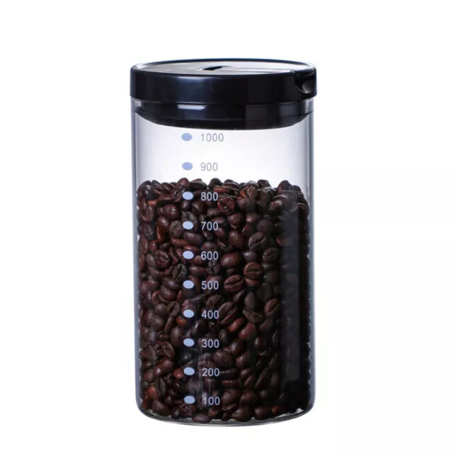 High-End Air-Tight Coffee Jar with Level Indicator, Size: 1000ml