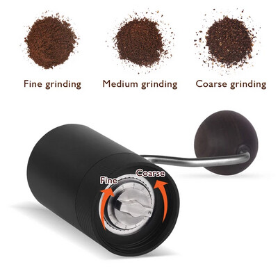 Adjustable Manual Coffee Burr Grinder with Removable Crank