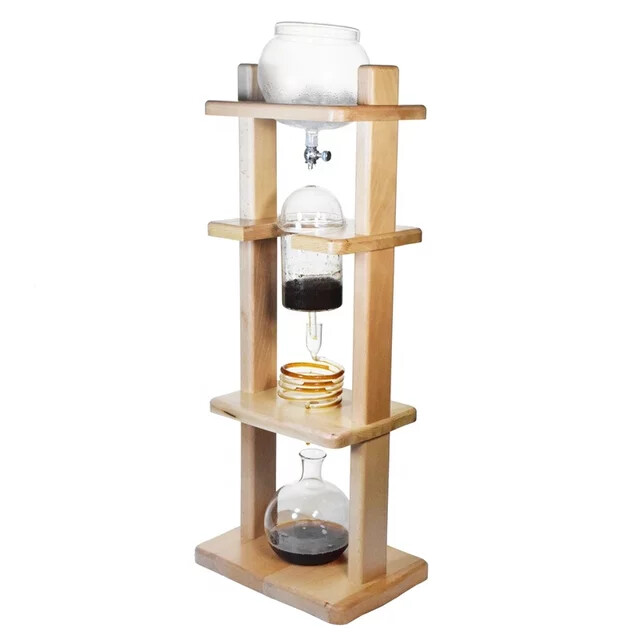 Ice Drip Coffee Brewing Tower 10 Cups, Color: Mahogany
