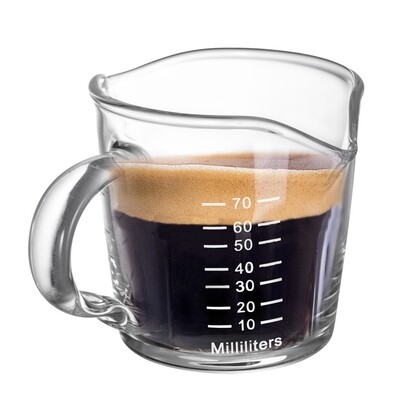 Double Spout Espresso Measuring Glass 70ml