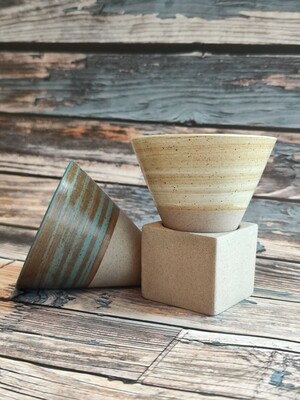 Cone Shaped Ceramic Cup with Base 150ml