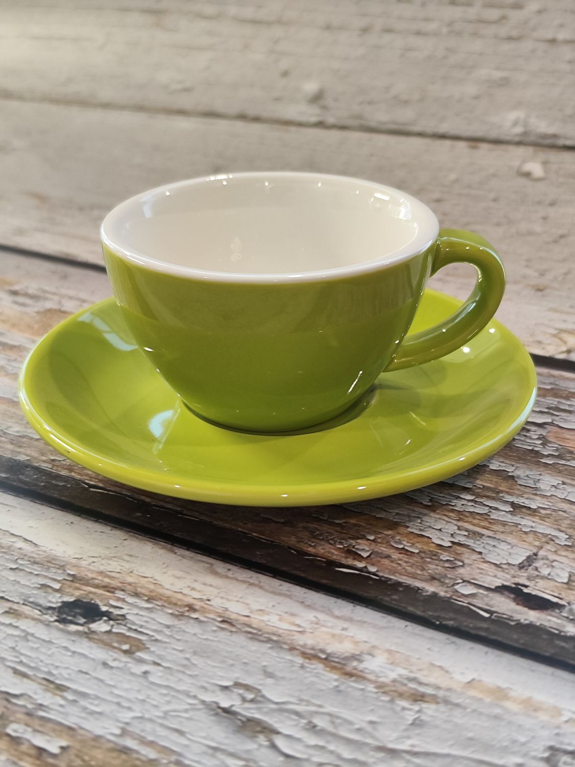 ACME Style Ceramic Mug with Saucer 150ml - Acid Lime