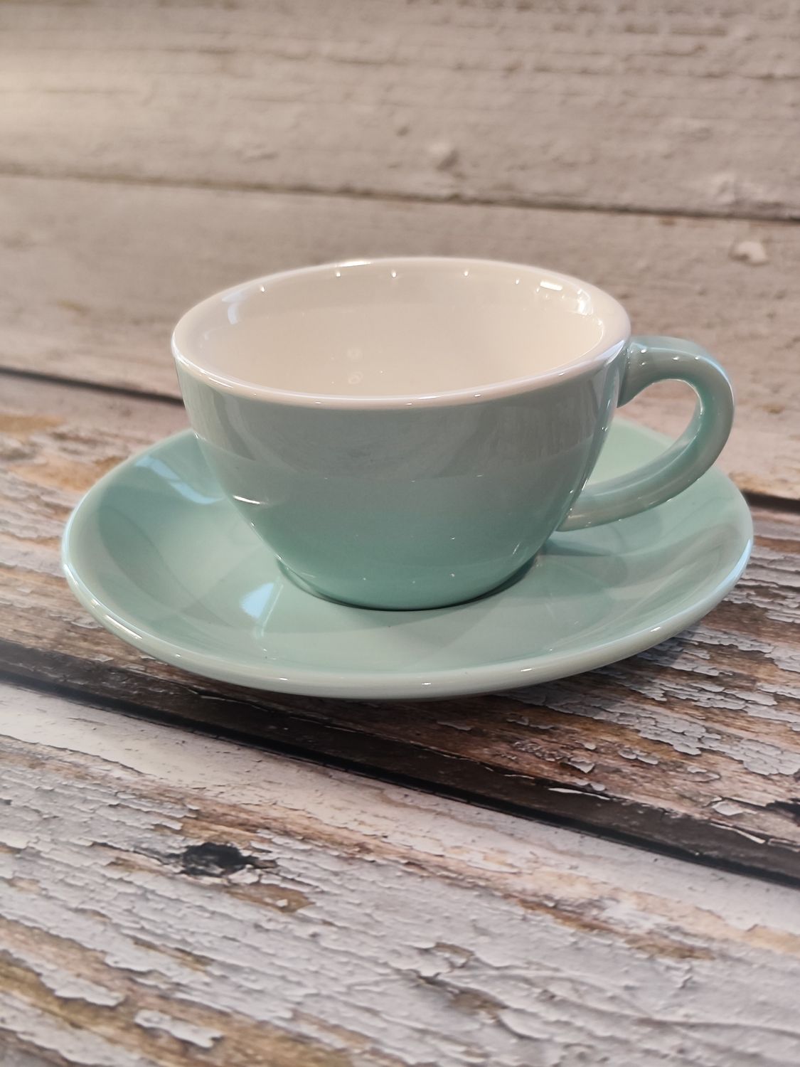 ACME Style Ceramic Mug with Saucer 150ml - Sky Blue