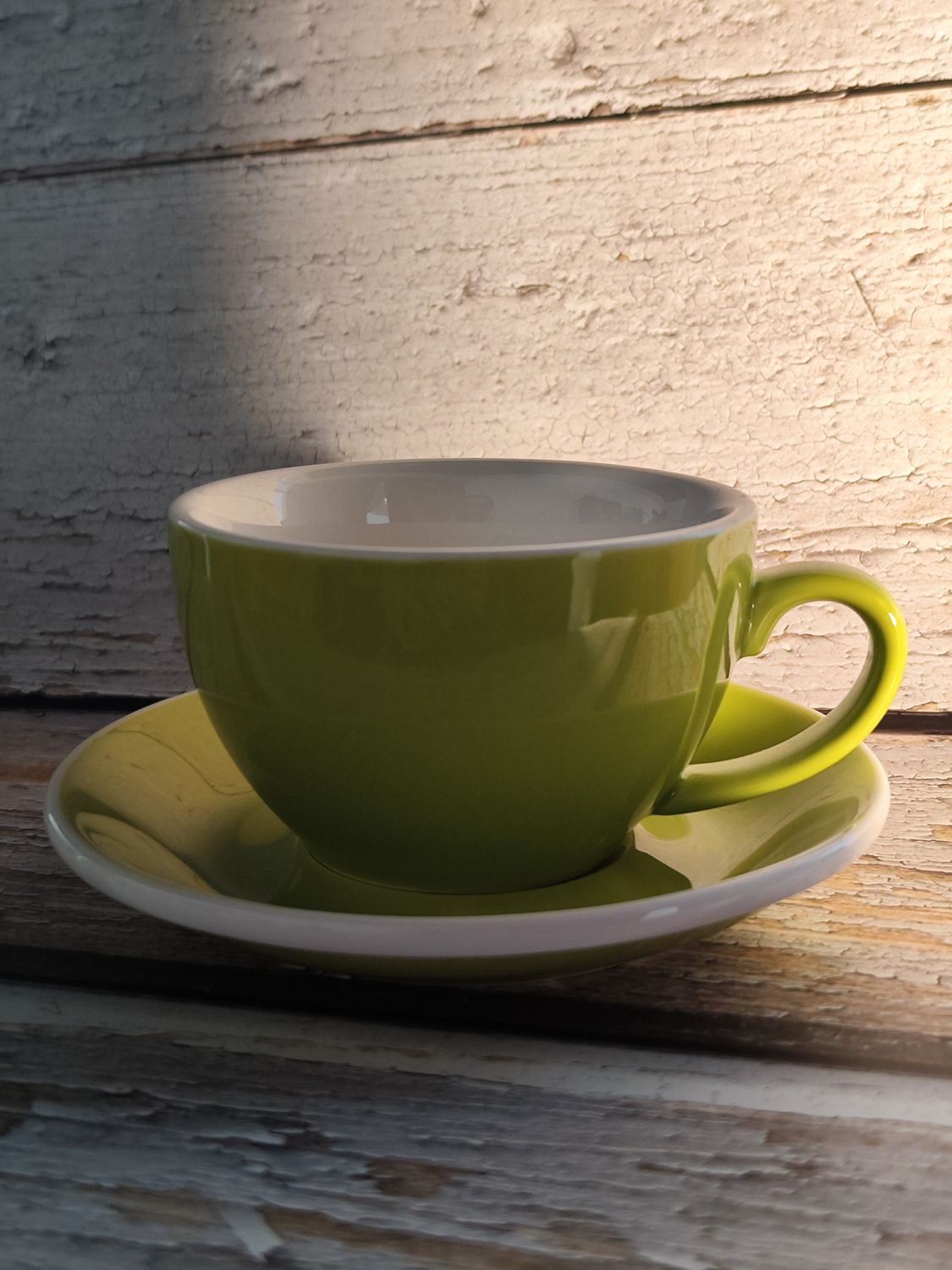 ACME Style Ceramic Mug with Saucer 300ml - Acid Lime