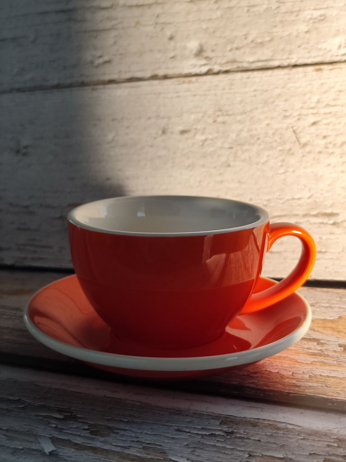 ACME Style Ceramic Mug with Saucer 300ml - Orange