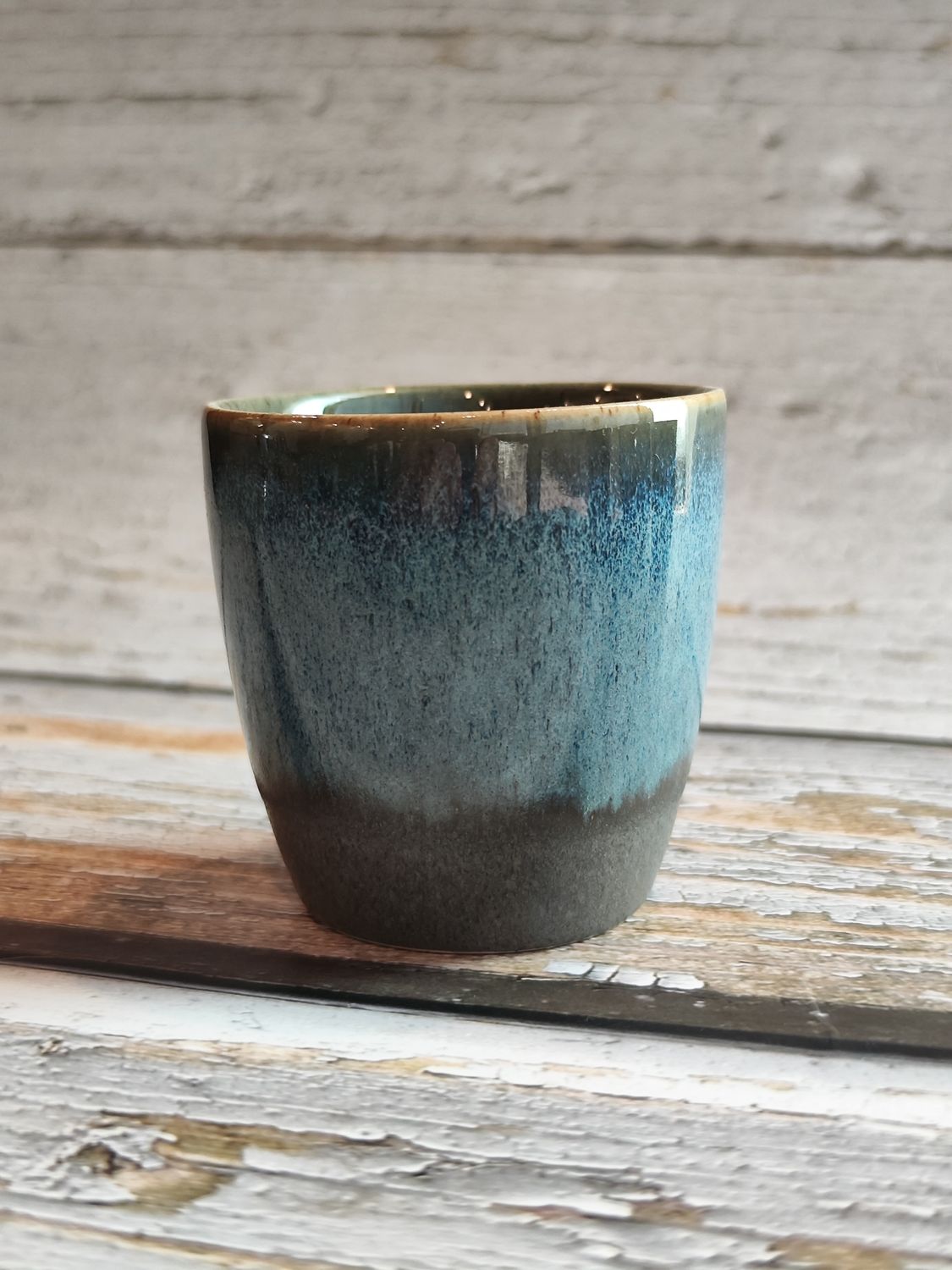 Creative Colorful Ceramic Cup 160ml - Blue &amp; Grey