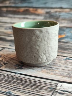 Handmade Stoneware Cup Cylinder Shaped - 95ml