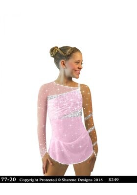 Long sleeve “IceDress Lite” (hot pink and black) – Figure Skating