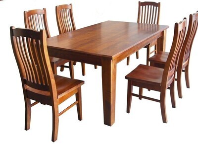NZ Pine Table & 6 Chairs