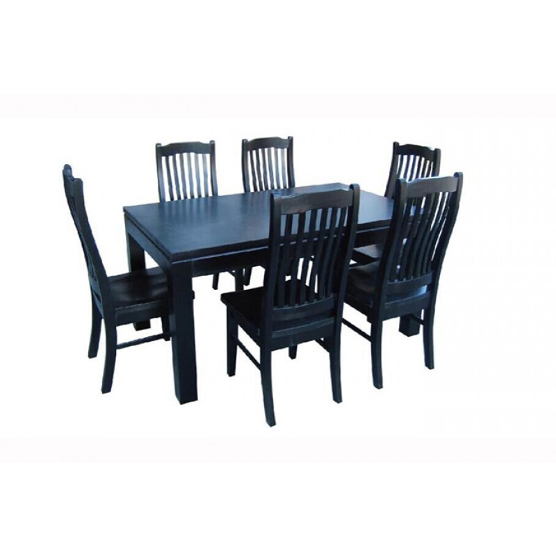 NZ Pine Black Dining Table &amp; Chairs