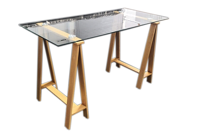 Glass Top Metal Frame Desk