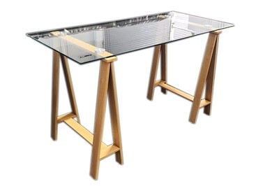 Glass Top Metal Frame Desk