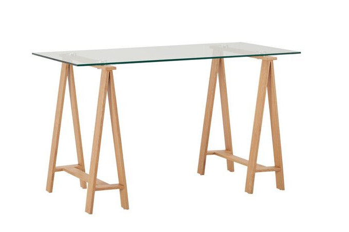 Glass Top Metal Frame Desk