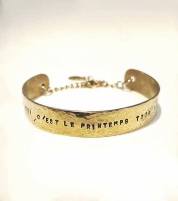 Bracelet  jonc &quot;AVEC TOI, C&#39;EST LE PRINTEMPS TOUS LES JOURS&quot;