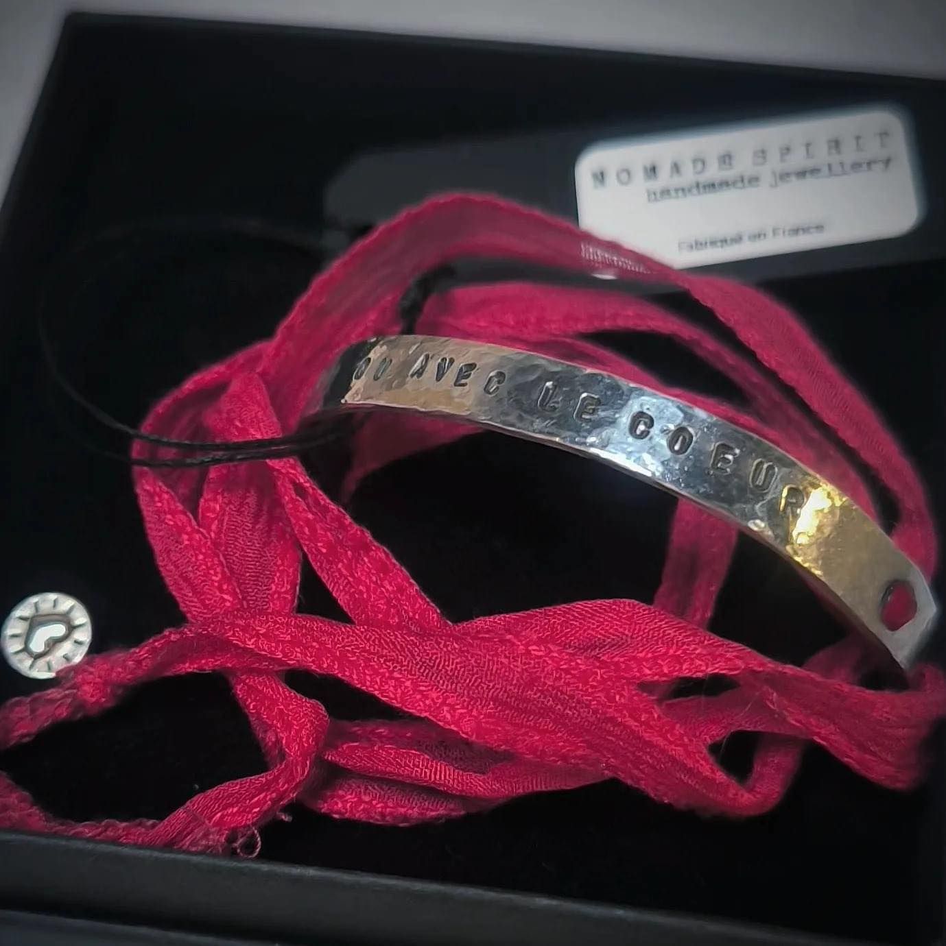 Bracelet demi jonc &quot;ON NE VOIT BIEN QU&#39;AVEC LE COEUR&quot;