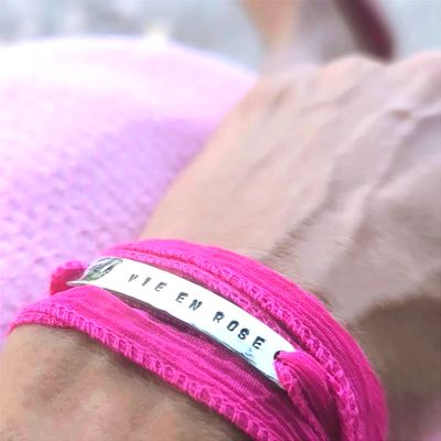 Bracelet lien &quot;LA VIE EN ROSE&quot;