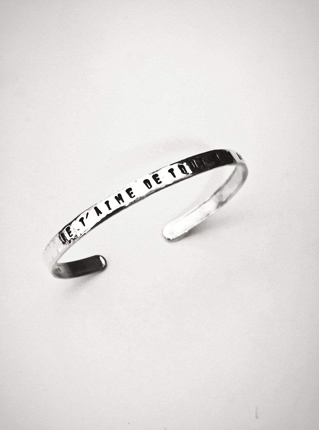 Bracelet jonc &quot;JE T&#39;AIME DE TOUT MON ART&quot;