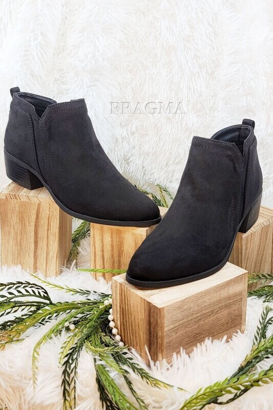 AMEYAL-BLACK STRETCH SUEDE