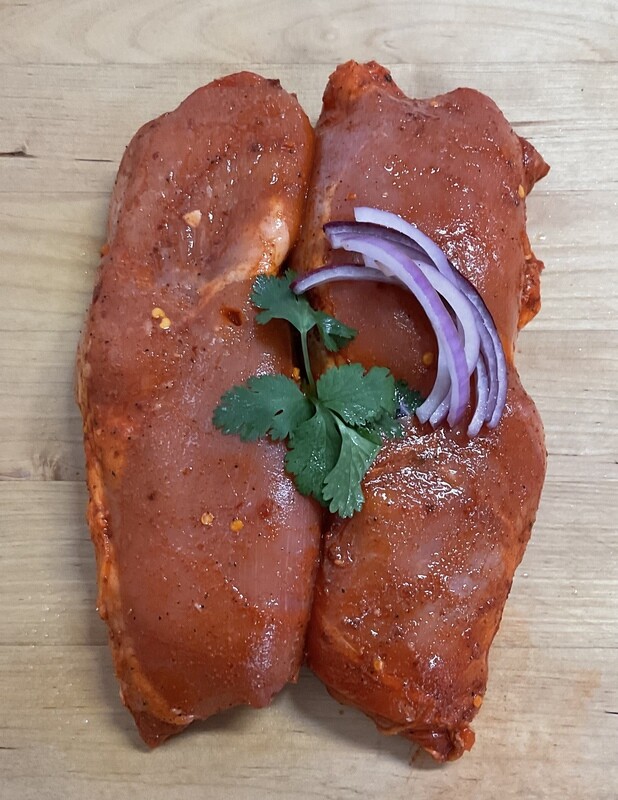 MANGO CAYENNE ADOBO CHICKEN LEG MEAT/PIERNIL MANGO CAYENNE ADOBADO
