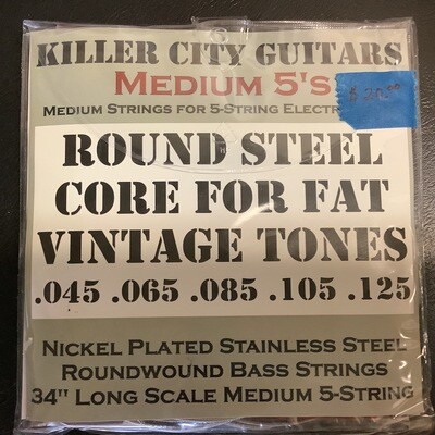 Killer City Guitars 5-String Bass Med 5's Round Steel 45-125